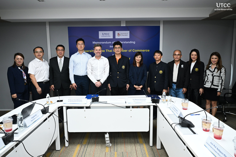 พิธีลงนามความร่วมมือ ระหว่าง มหาวิทยาลัยหอการค้าไทย กับ University of Chester ประเทศอังกฤษ