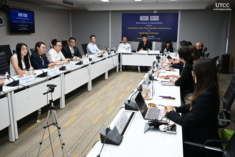 พิธีลงนามความร่วมมือ ระหว่าง มหาวิทยาลัยหอการค้าไทย กับ University of Chester ประเทศอังกฤษ
